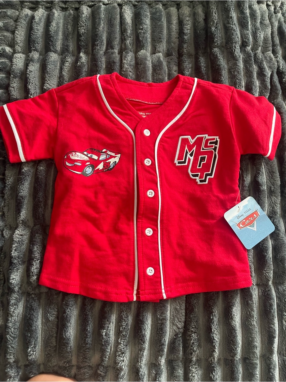 Disney Red Lightning McQueen Short-Sleeve Baseball Tee